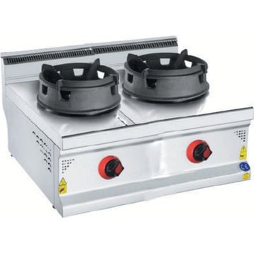 Csa İnox Karacasan 700 Seri Set Üstü Çiftli Doğalgazlı Wok Ocak