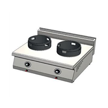 Csa İnox Karacasan 80 cm 700 Seri Set Üstü Çift Gözlü Doğalgazlı Wok Ocak