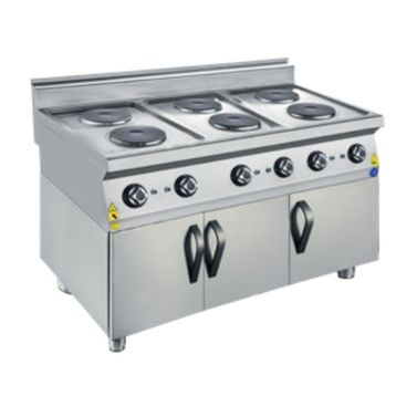 Csa İnox Karacasan 900 Seri Dolaplı 120 cm 6 Gözlü Elektrikli Ocak