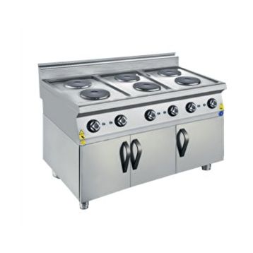Csa İnox Karacasan 900 Seri Dolaplı 120 cm 6 Gözlü Elektrikli Ocak