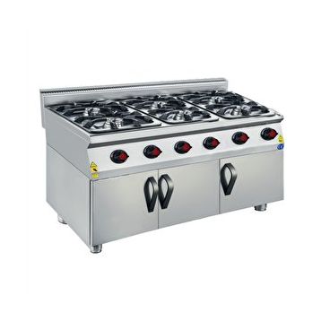 Csa İnox Karacasan 900 Seri Dolaplı 120 cm 6 Gözlü Tüplü Ocak