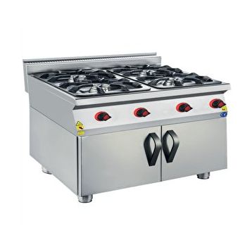 Csa İnox Karacasan 900 Seri Dolaplı 80 cm 4 Gözlü Doğalgazlı Ocak