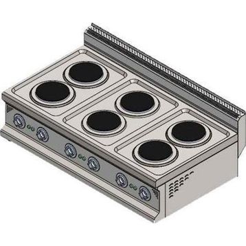 Csa İnox Karacasan 900 Seri Set Üstü 120 cm 6 Gözlü Elektrikli Ocak