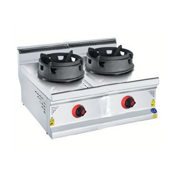 Csa İnox Karacasan 900 Seri Set Üstü 80 cm 2 Gözlü Doğalgazlı Wok Ocak
