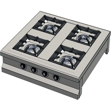 Csa İnox Karacasan Set Üstü 4 Gözlü Doğalgazlı Ocak