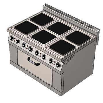 CSA Karacasan 150x100 cm 6+1 Elektrikli 6'lı Kuzine Ocak