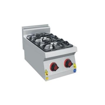 CSA Karacasan 40 cm 700 Seri Set Üstü İki Gözlü Doğalgaz Ocak