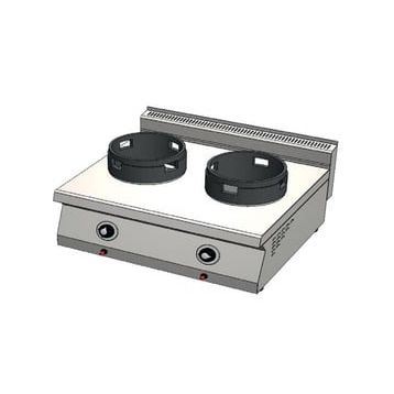 CSA Karacasan 80 cm 700 Seri Set Üstü Çift Gözlü Doğalgazlı Wok Ocak