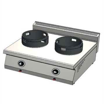 CSA Karacasan 80 cm 700 Seri Set Üstü Çift Gözlü Doğalgazlı Wok Ocak