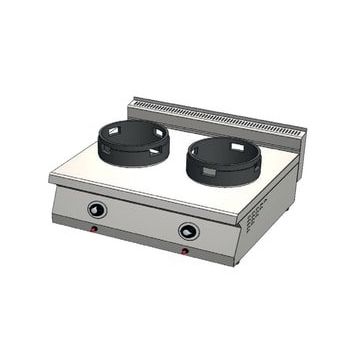CSA Karacasan 80 cm 700 Seri Set Üstü Çift Gözlü Tüplü Wok Ocak