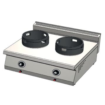 CSA Karacasan 80 cm 700 Seri Set Üstü Çift Gözlü Tüplü Wok Ocak