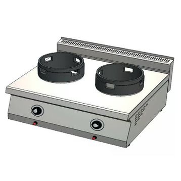 CSA Karacasan 80 cm 700 Seri Set Üstü Çift Gözlü Tüplü Wok Ocak