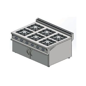 CSA Karacasan 900 Seri Dolaplı 120 cm 6 Gözlü Tüplü Ocak
