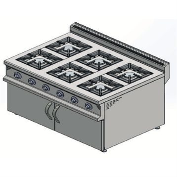 CSA Karacasan 900 Seri Dolaplı 120 cm 6 Gözlü Tüplü Ocak