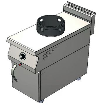 CSA Karacasan 900 Seri Dolaplı 40 cm Tek Gözlü Doğalgazlı Wok Ocak