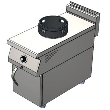 CSA Karacasan 900 Seri Dolaplı 40 cm Tek Gözlü Doğalgazlı Wok Ocak