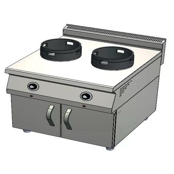 CSA Karacasan 900 Seri Dolaplı 80 cm 2 Gözlü Tüplü Wok Ocak