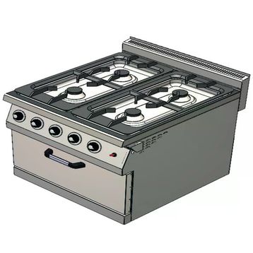CSA Karacasan 900 Seri Dolaplı 80 cm 4 Gözlü Doğalgazlı Kuzineli Ocak