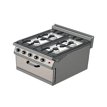 CSA Karacasan 900 Seri Dolaplı 80 cm 4 Gözlü Tüplü Kuzineli Ocak