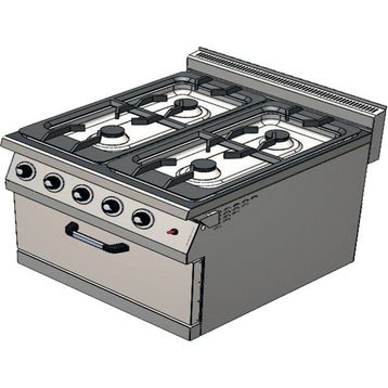 CSA Karacasan 900 Seri Dolaplı 80 cm 4 Gözlü Tüplü Kuzineli Ocak
