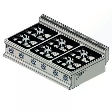 CSA Karacasan 900 Seri Set Üstü 120 cm 6 Gözlü Tüplü Ocak