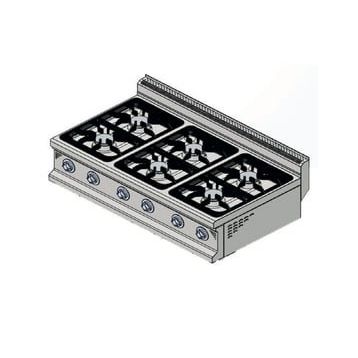 CSA Karacasan 900 Seri Set Üstü 120 cm 6 Gözlü Tüplü Ocak
