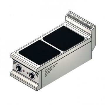 CSA Karacasan 900 Seri Set Üstü 40 cm 2 Gözlü Elektrikli Ocak