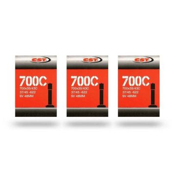 CST 700x35-43 Oto Sibop 48 mm 3'lü Bisiklet İç Lastik Seti