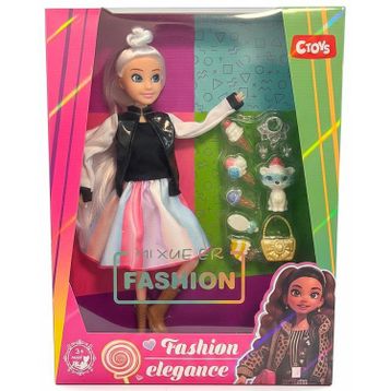 Ctoy 867110 Desenli Etekli 30 cm Bebek