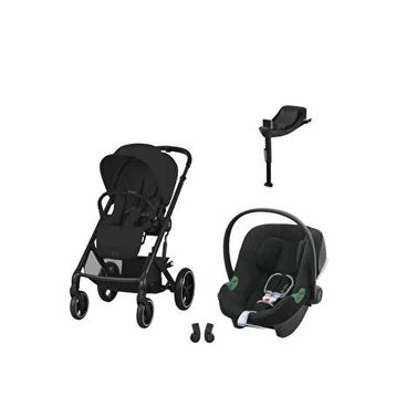 Cybex Balios S Lux Black Moon Black + Aton B2 Bazalı Volcano Black Bebek Arabası