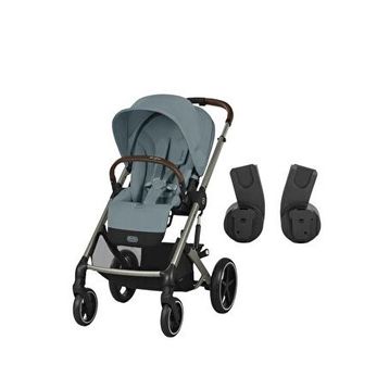 Cybex Balios S Lux Taupe Stormy Blue + Ana Kucağı Adaptörü Bebek Arabası