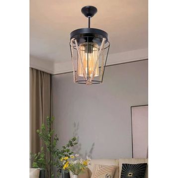 D-Light Künye Siyah Camlı Tekli Avize