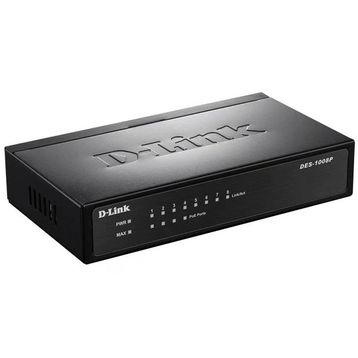 D-Link DES-1008P/C1A 8x10/100 4 Port Poe Metal Kasa 62W Switch