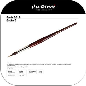 Da Vinci 5519 5 Kolinsky ve Kazan Sincap Kılı Yuvarlak İnce Uçlu Çizgi Fırçası