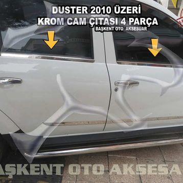 Dacia Duster 2010-2017 4 Parça Paslanmaz Çelik Cam Çıtası