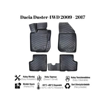 Dacia Duster 4WD 3D Havuzlu Araca Özel Paspas Takımı