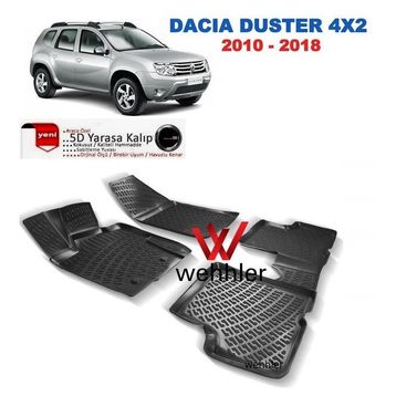 Dacia Duster 4x2 2010-2018 3D Havuzlu Paspas
