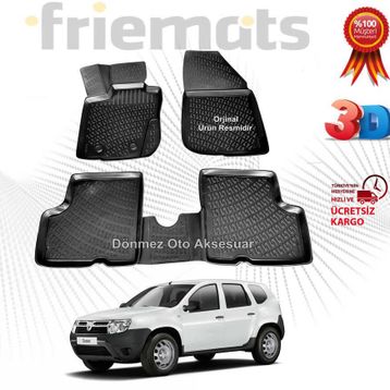 Dacia Duster 4x2 2010-2018 3D Havuzlu Paspas