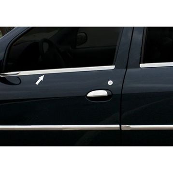 Dacia Logan 2005-2012 Paslanmaz Çelik 4 Parça Krom Cam Çıtası