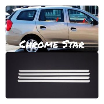 Dacia Logan MCV 2013 Üzeri Paslanmaz Çelik 4 Parça Krom Cam Çıtası