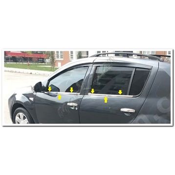 Dacia Sandero 2006-2012 4 Parça Paslanmaz Çelik Cam Çıtası