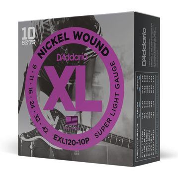 Dadario EXL120-10P 10 Set Elektro Gitar Tel Seti