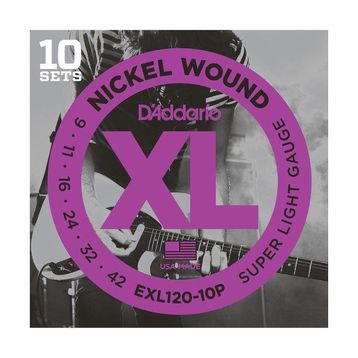 Dadario EXL120-10P 10 Set Elektro Gitar Tel Seti