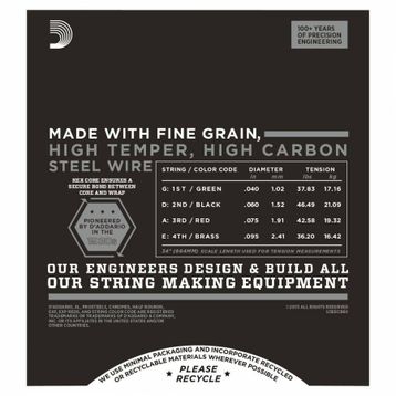 D'addario ECB80 Bass Gitar Tel Seti