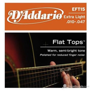 D'addario EFT15 Flat Extra Light 010 Zımparalı Akustik Tel Set