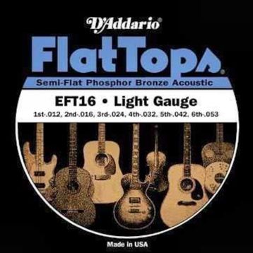D'addario EFT16 Flat Light 012 Zımparalı Akustik Tel Set