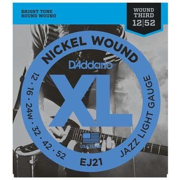 D'addario EJ21 Xl Jazzlite .012 Elektro Tel Set