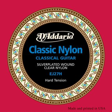 D'addario EJ27H Naylon Hard Tension Silver Klasik Tel Set