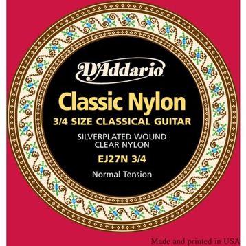 D'addario EJ27N 3-4 Boy Klasik Gitar Teli