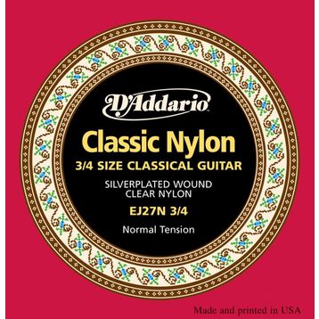 D'addario EJ27N 3-4 Klasik Gitar Teli